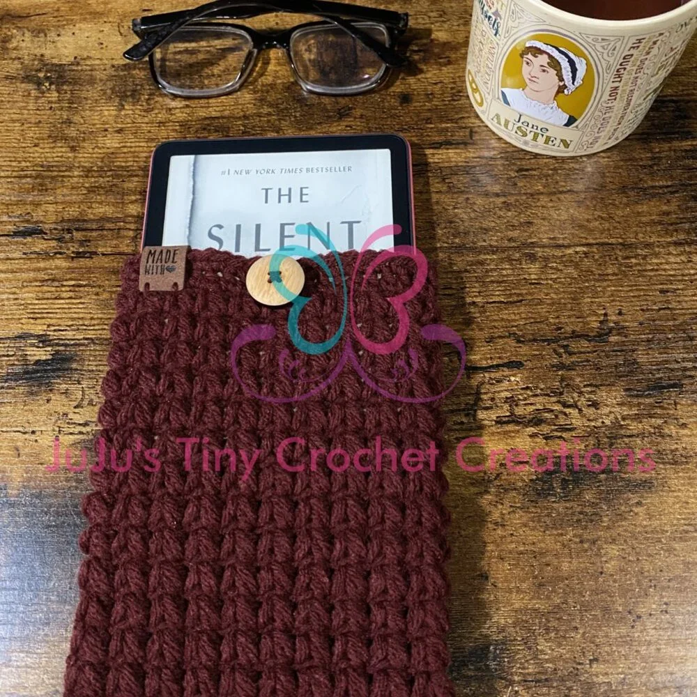 Handmade Crocheted Cover for Kindle Paperwhite E-Reader - Gift for Book Lovers